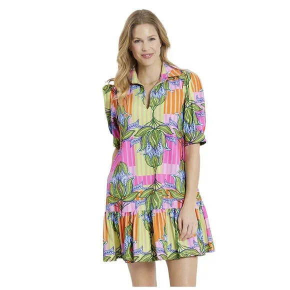 Jude Connally Tierney Mini Dress Women's Medium Lotus Print NEW W/TAGS $248 - Picture 8 of 11